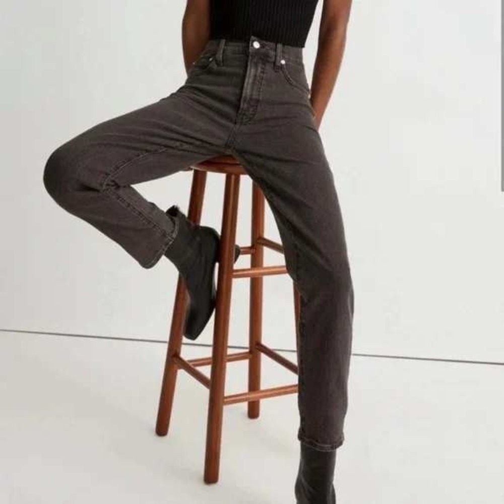Madewell The Perfect Vintage Jean Sz 27 High Rise Straight Leg Ankle Faded Black